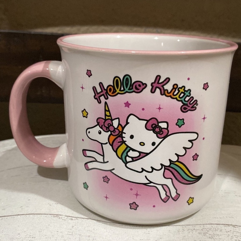 Hello Kitty unicorn glitter mug NWT